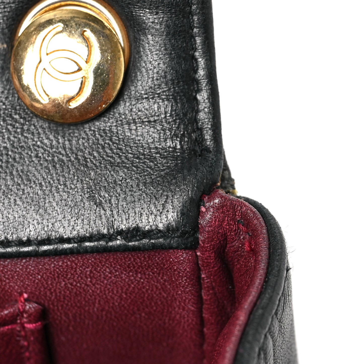 Lambskin Quilted Mini Rectangular Flap Black
