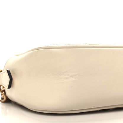 Gucci Calfskin Matelasse Small GG Marmont Chain Shoulder Bag White 9 of 13