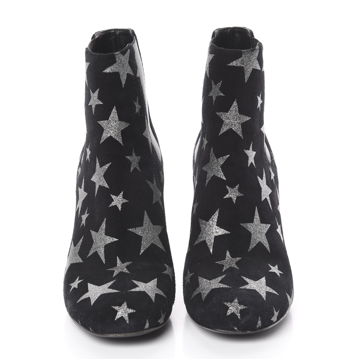 Saint Laurent Suede Glitter Stars Babies 90 Ankle Boots 36.5 Black Argent 3 of 7