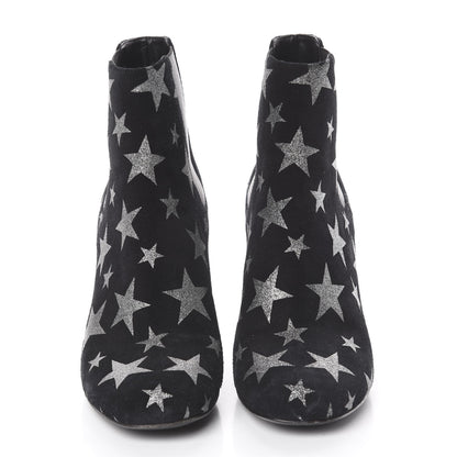 Saint Laurent Suede Glitter Stars Babies 90 Ankle Boots 36.5 Black Argent 3 of 7