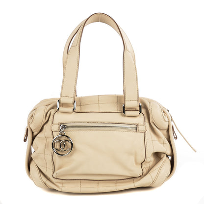 Chanel Calfskin Round Bowling Bag White 1 of 7