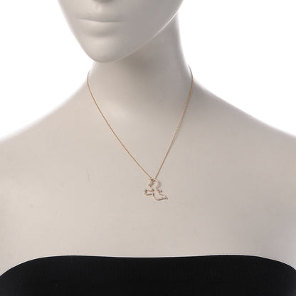 Tiffany 18K Rose Gold Diamond Paloma's Dove Pendant Necklace 2 of 6