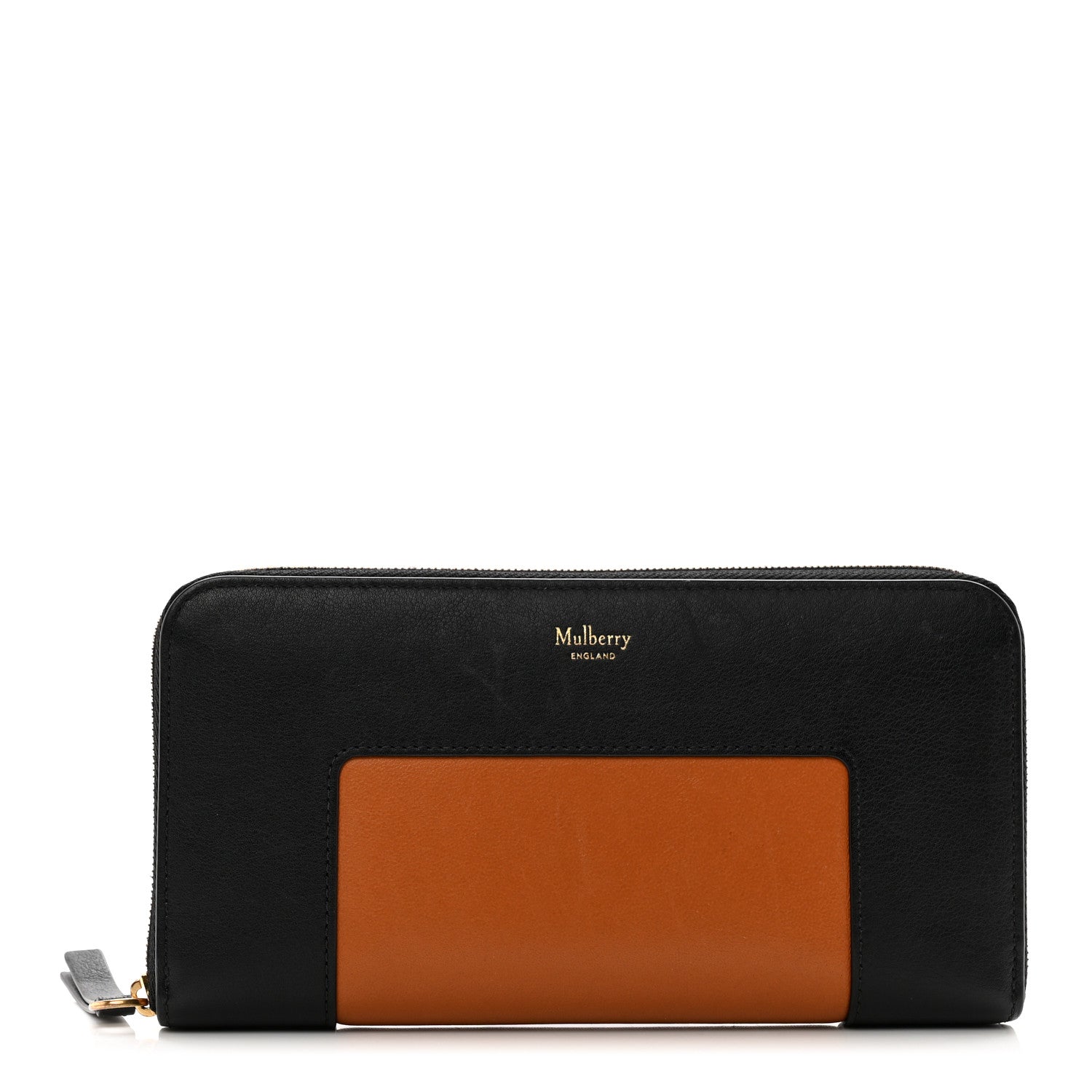 Mulberry Silky Calfskin Colorblock 12 Card Zip Around Wallet Nutmeg 1 of 8