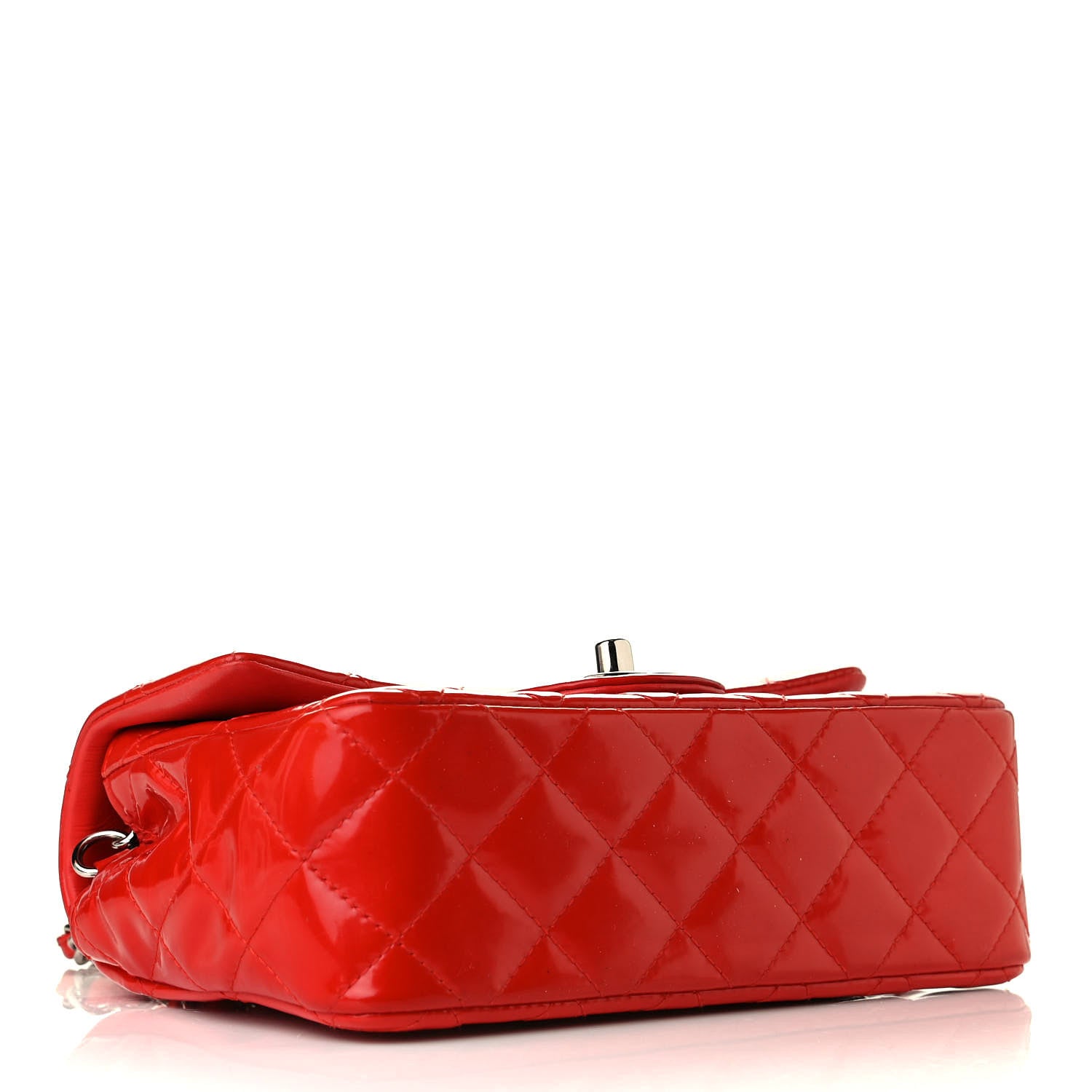 Chanel Patent Calfskin Quilted Mini Rectangular Flap Red 3 of 9