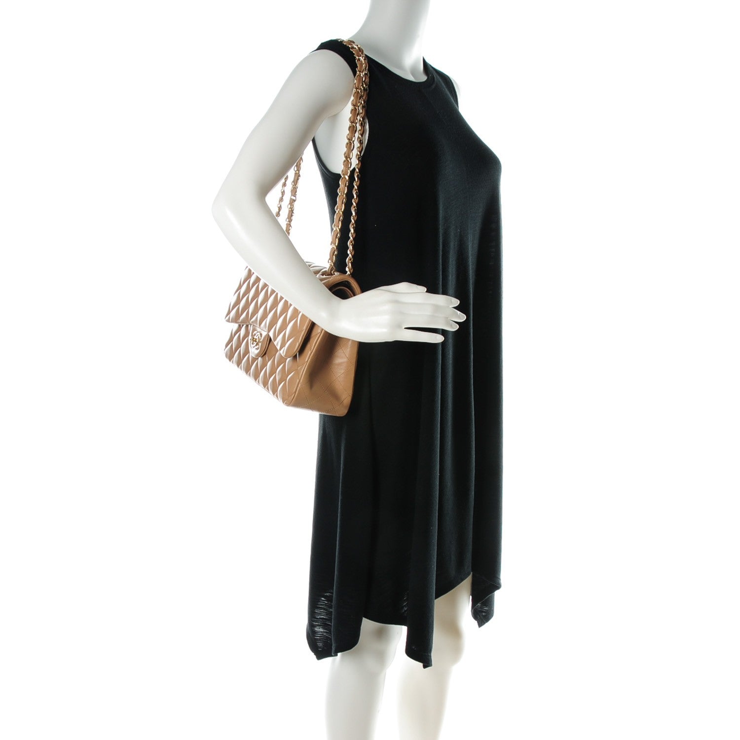 Chanel Lambskin Quilted Jumbo Double Flap Beige 2 of 8