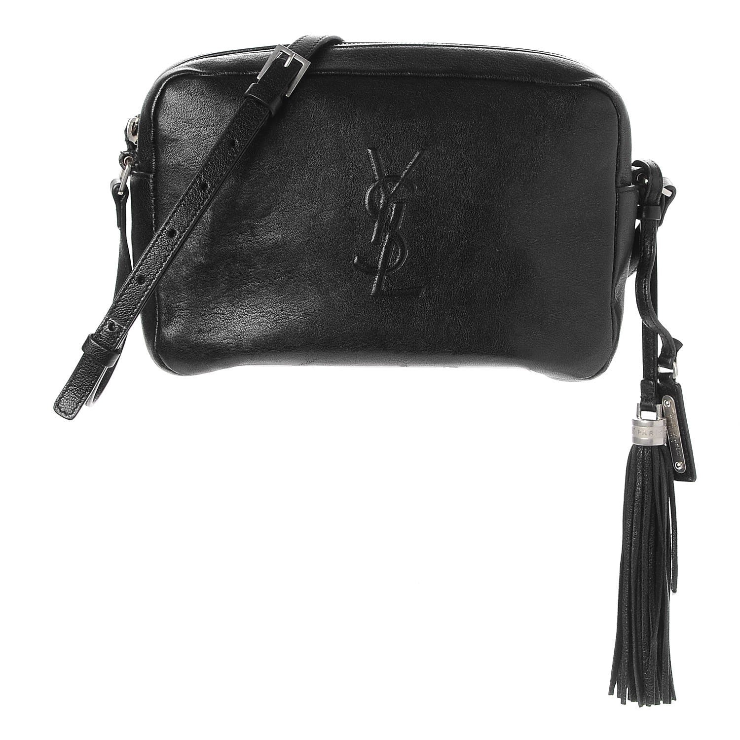 Saint Laurent Lambskin Monogram Small Lou Camera Bag Black 1 of 7
