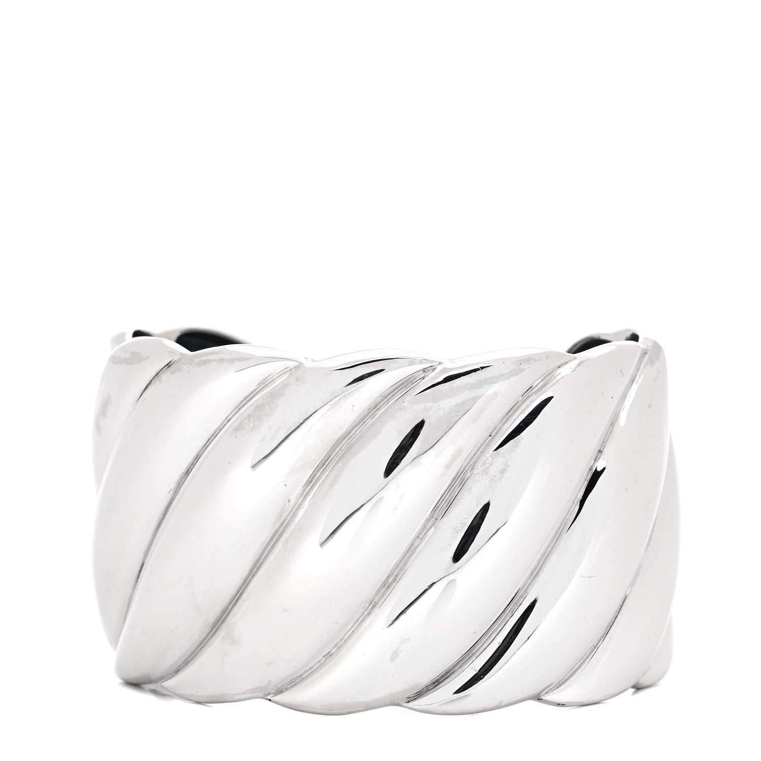 David Yurman Sterling Silver Wide Sculpted Cable Cuff Bracelet 1 of 4