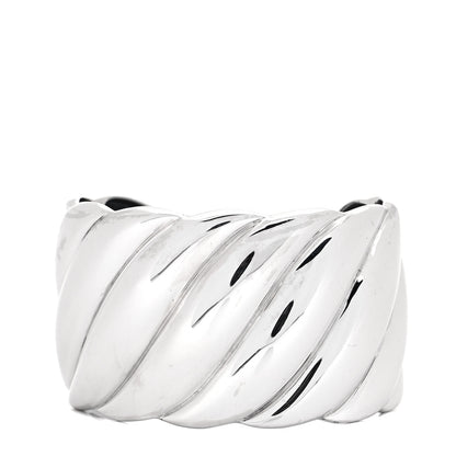 David Yurman Sterling Silver Wide Sculpted Cable Cuff Bracelet 1 of 4