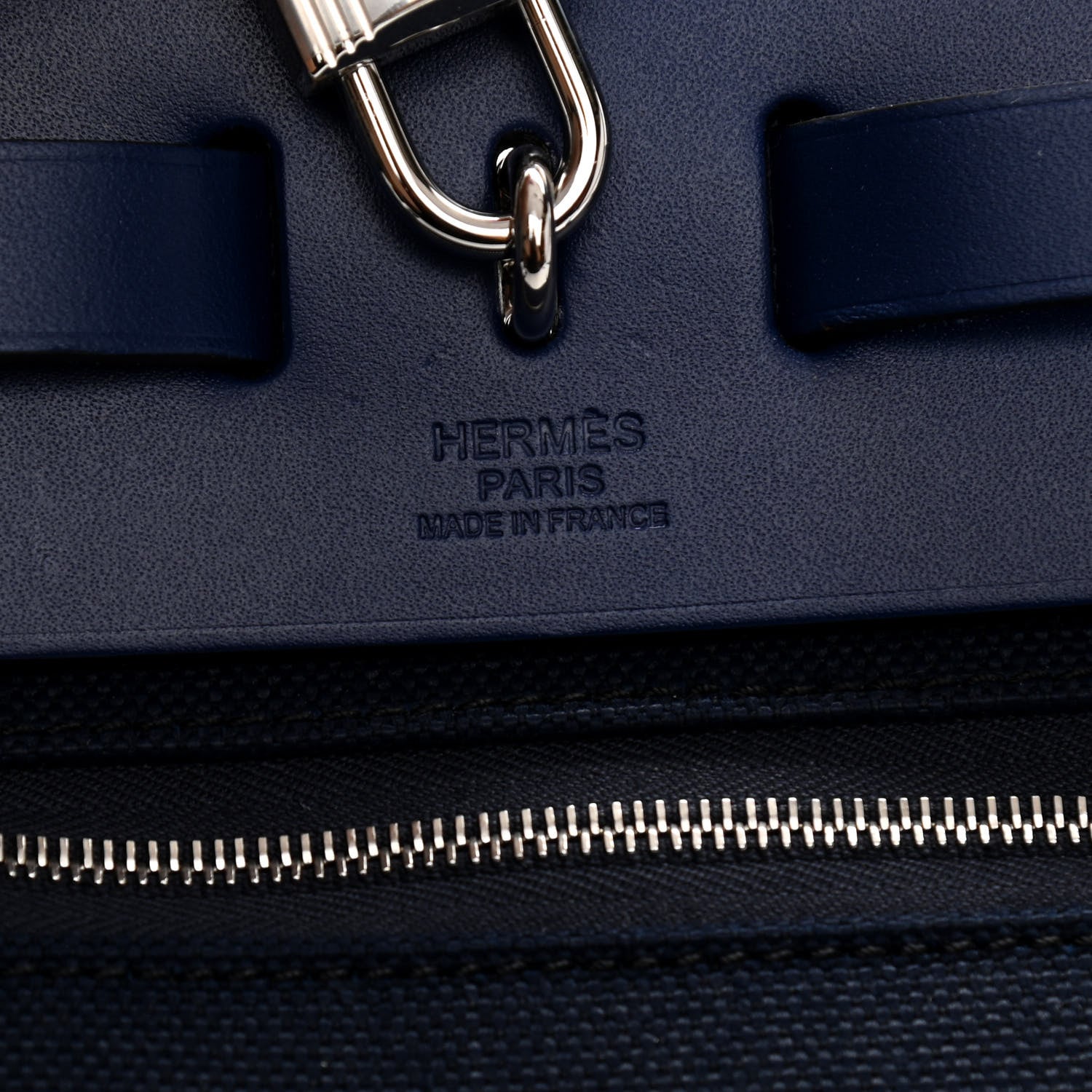 Hermes Military Toile Vache Hunter Herbag Zip 31 PM Bleu Marine Bleu Saphir 7 of 9