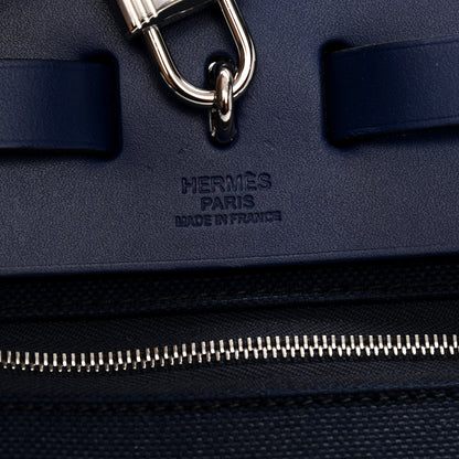 Hermes Military Toile Vache Hunter Herbag Zip 31 PM Bleu Marine Bleu Saphir 7 of 9