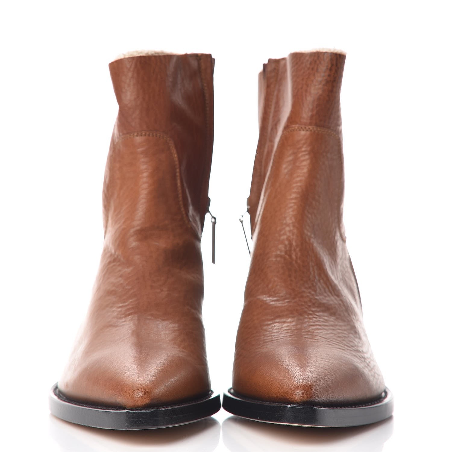 Saint Laurent Calfskin Theo Ankle Boots 38.5 Cognac 2 of 16