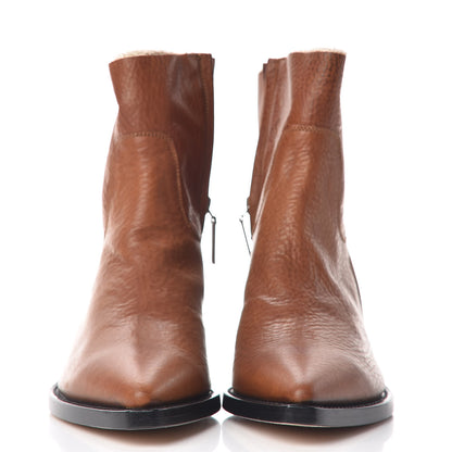 Saint Laurent Calfskin Theo Ankle Boots 38.5 Cognac 2 of 16