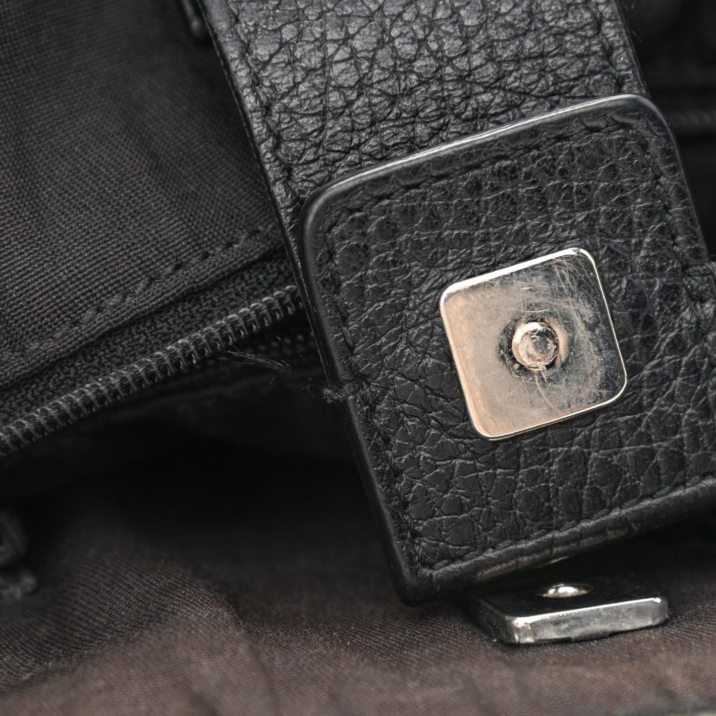 Pebbled Calfskin Medium Abbey Convertible Tote Black
