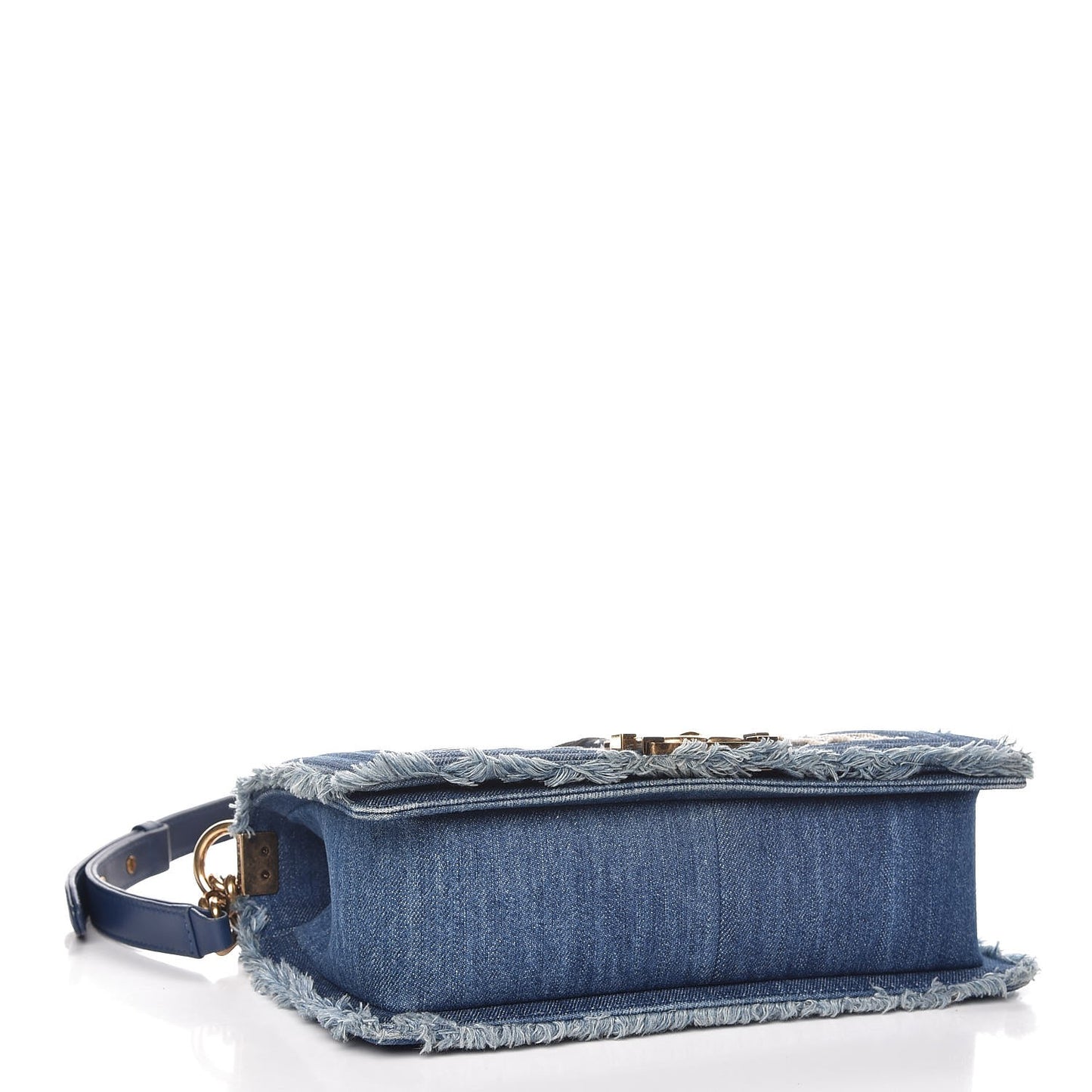 Denim Patchwork Medium Boy Flap Blue