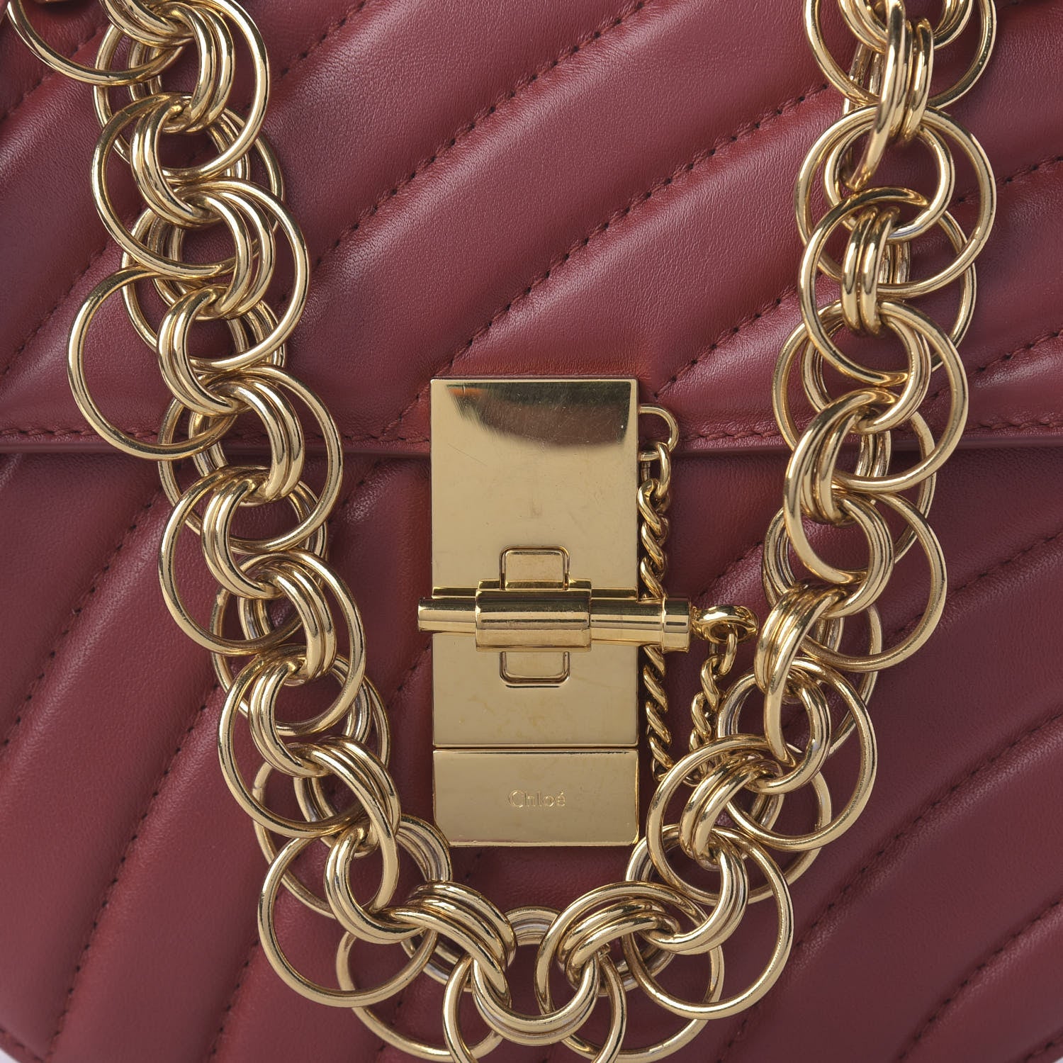 Chloe Calfskin Quilted Mini Drew Bijou Shoulder Bag Dahlia Red 10 of 10
