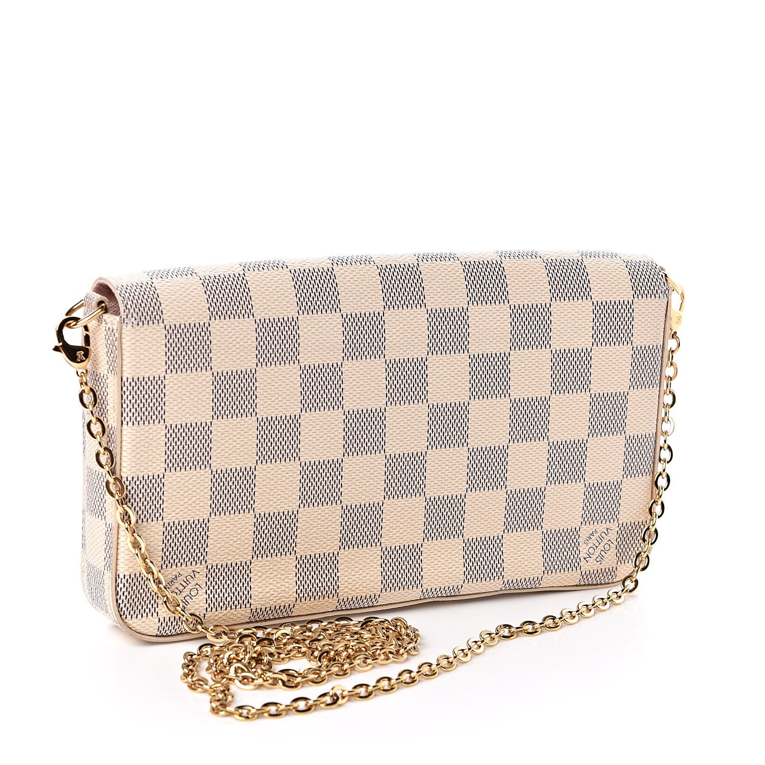 Louis Vuitton Damier Azur Pochette Felicie Chain Wallet Rose Ballerine 3 of 12