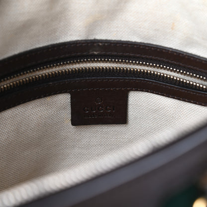 Gucci Monogram Vintage Web Medium Boston Dark Brown 6 of 9