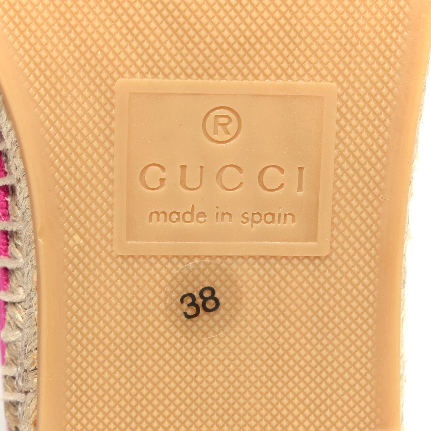 Gucci Canvas Logo Espadrilles 38 Cyclamen Rose Black 9 of 12