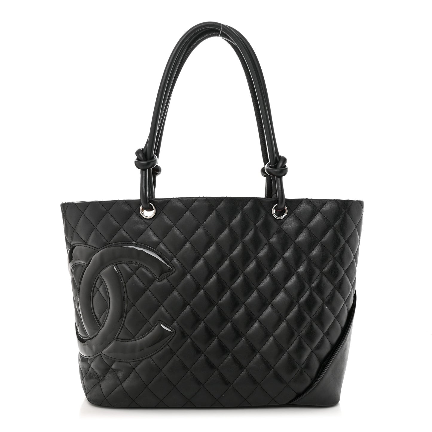 Calfskin Quilted Large Cambon Tote Black
