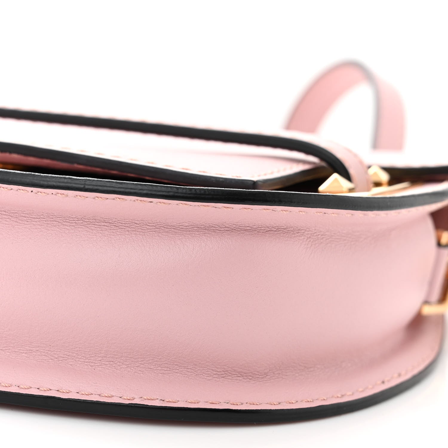 Valentino Garavani Calfskin Small My Rockstud Saddle Bag Rose Quartz 9 of 11
