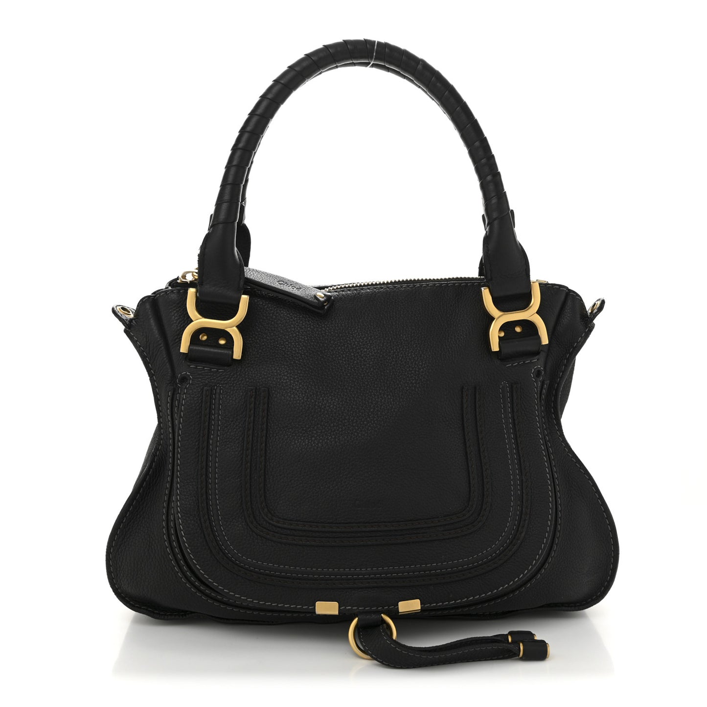 Calfskin Medium Marcie Satchel Black
