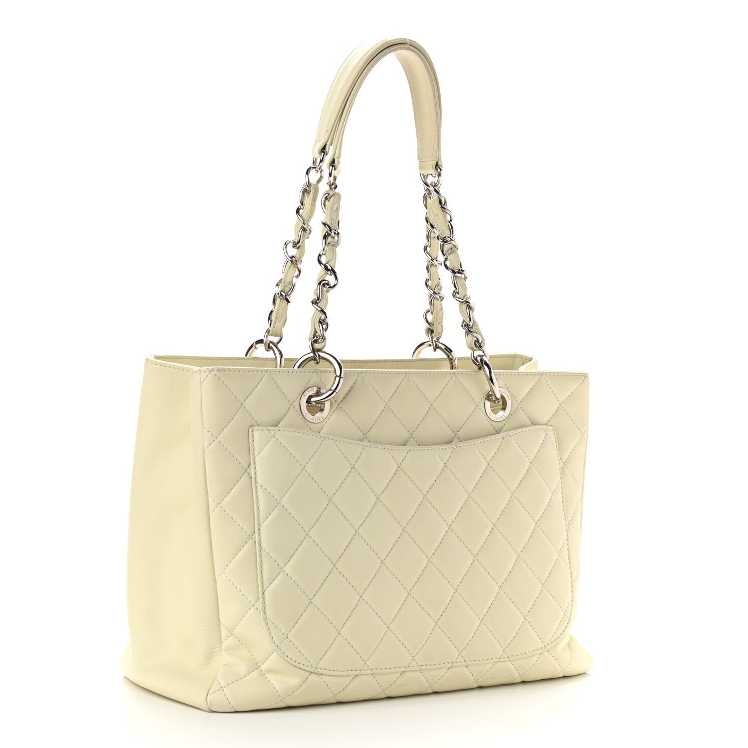 Chanel Caviar Quilted Grand Shopping Tote GST White 2 of 14