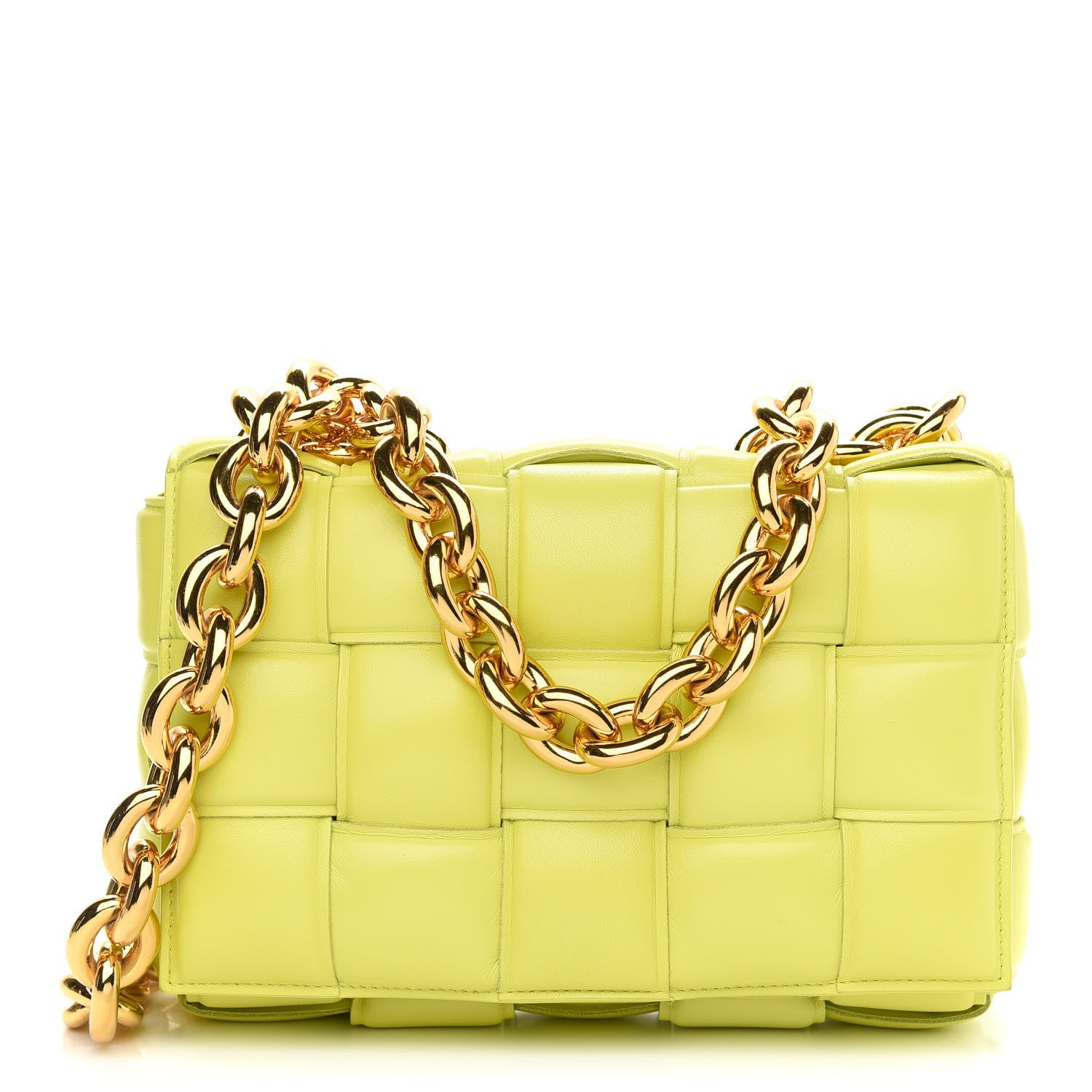 Bottega Veneta Lambskin Maxi Intreccio Padded Chain Cassette Crossbody Bag Seagrass 1 of 10