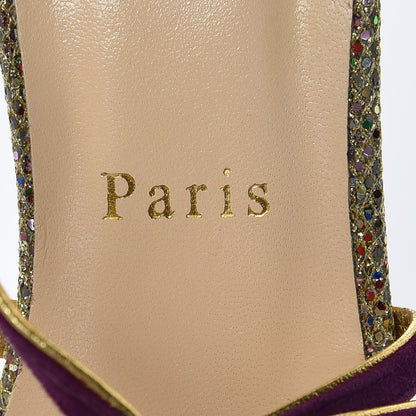 Christian Louboutin Suede Mignons 120 Sandals 37.5 Amethyst 9 of 11