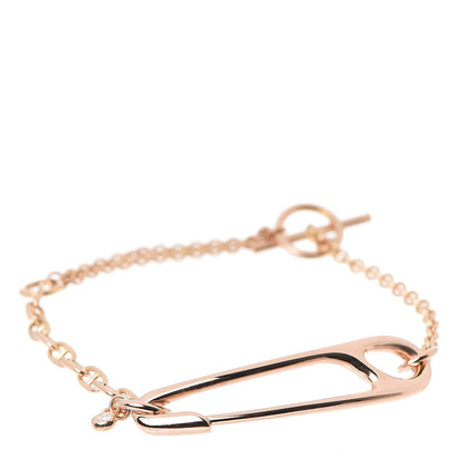 Hermes 18K Rose Gold Diamond MM Chaine d'Ancre Punk Bracelet SH 1 of 5