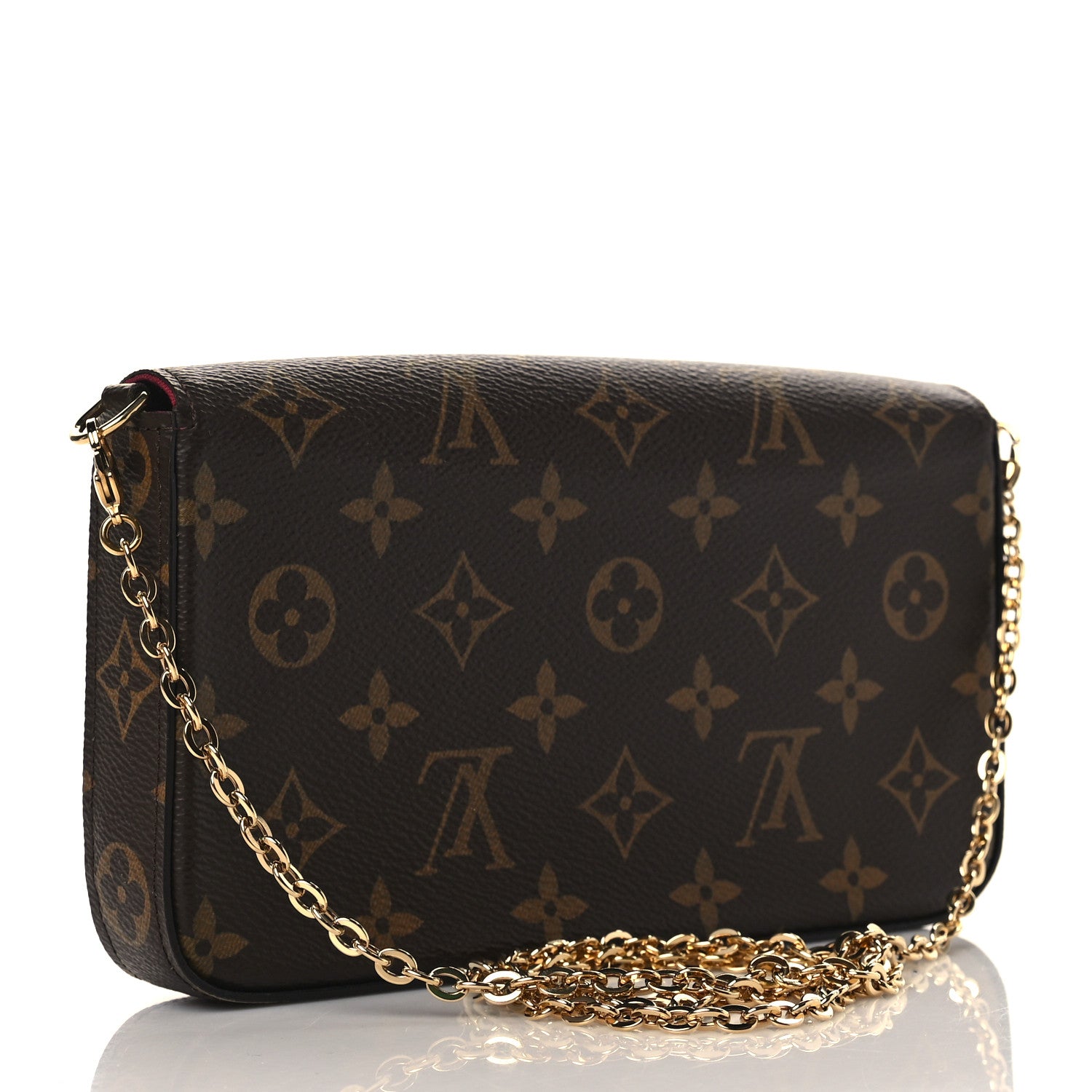 Louis Vuitton Monogram Pochette Felicie Chain Wallet Fuchsia 4 of 11
