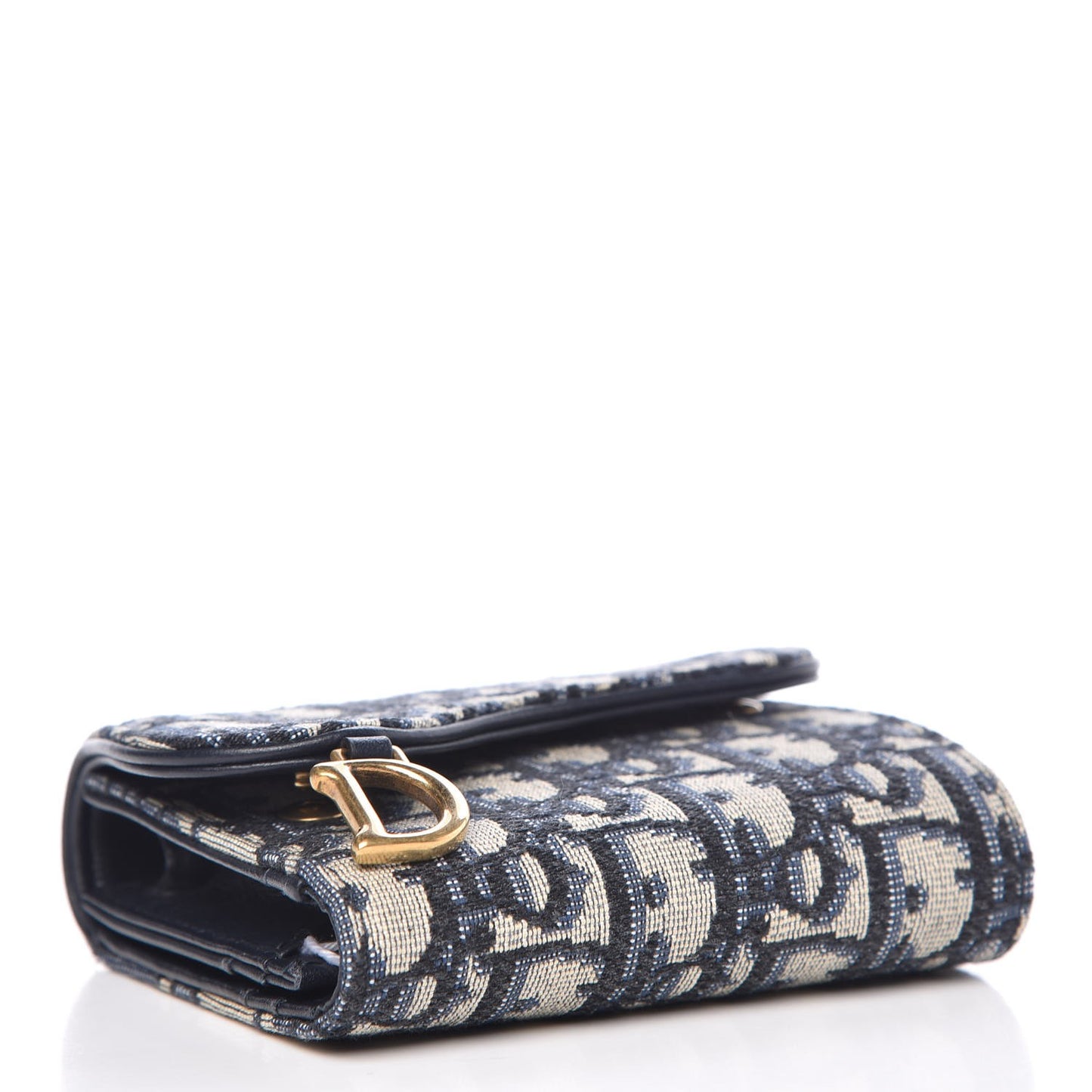 Oblique Saddle Card Holder Blue