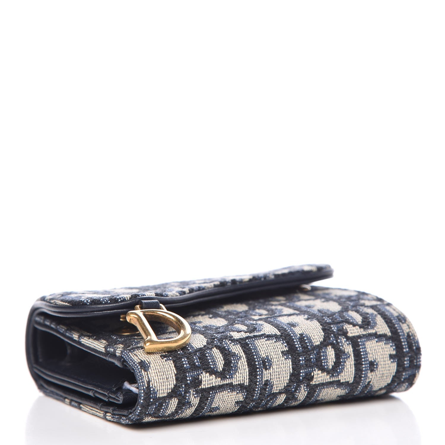 Christian Dior Oblique Saddle Card Holder Blue 4 of 11