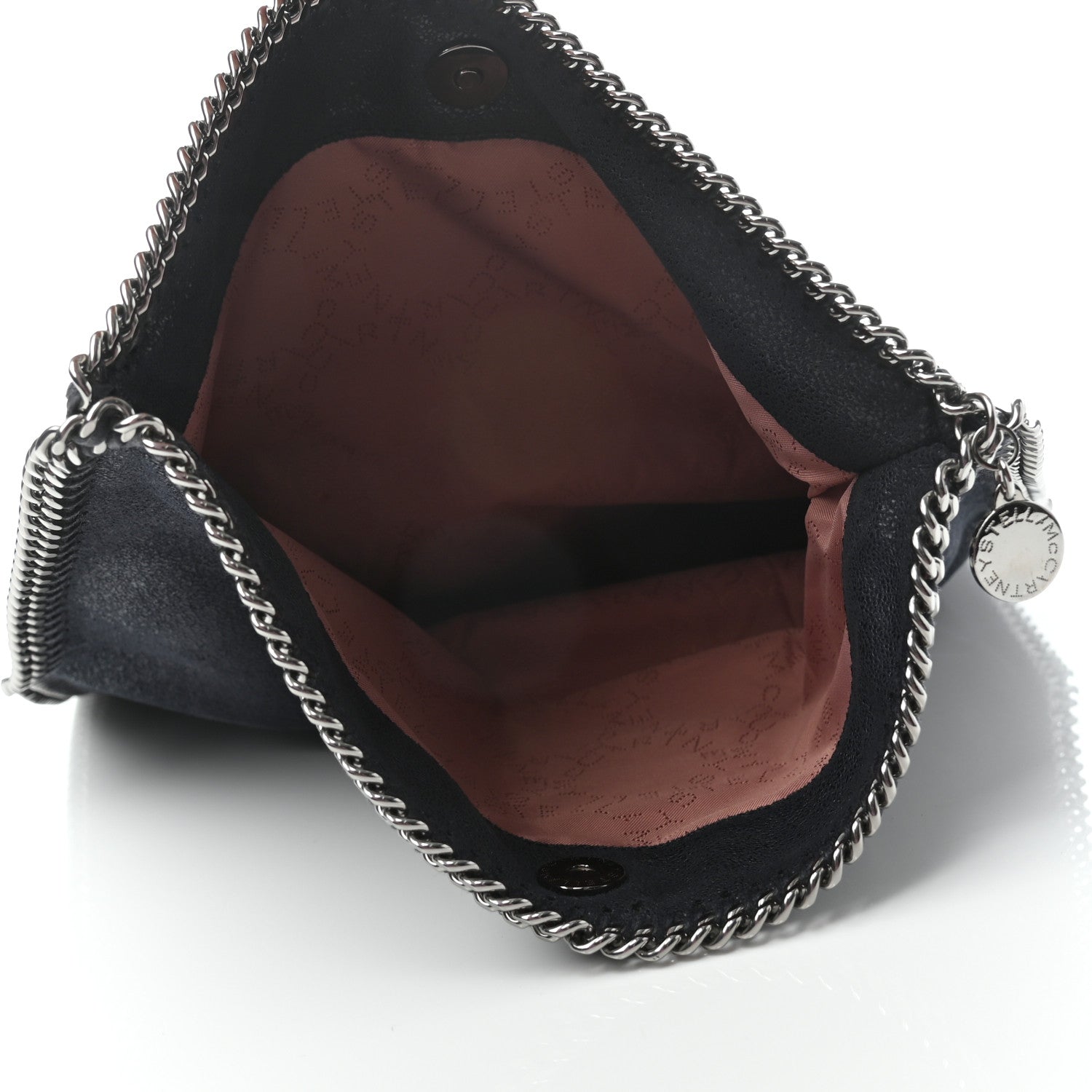 Stella McCartney Shaggy Deer Falabella Fold Over Clutch Navy Blue 5 of 8
