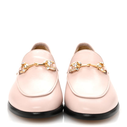 Gucci Malaga Kid Crystal Horsebit Womens Jordaan Loafers 36 Pink Hibiscus 3 of 10