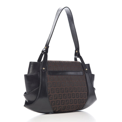Fendi Zucchino Vitello Medium Compilation Hobo Dark Brown 3 of 13