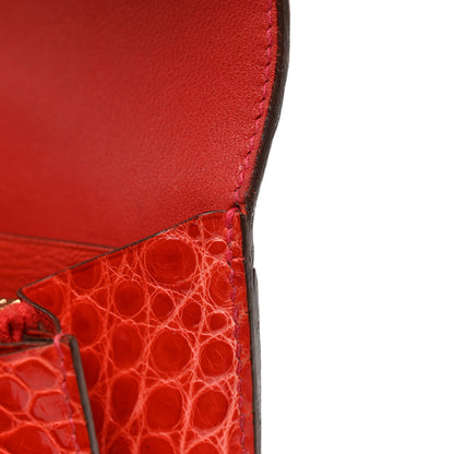 Hermes Shiny Alligator Constance Long Wallet Geranium 7 of 8