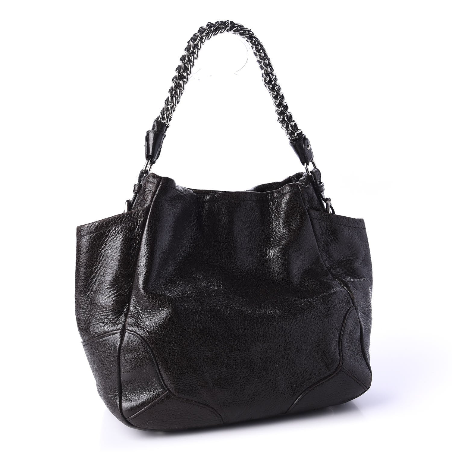 Prada Cervo Lux Chain Shoulder Bag Brown 3 of 10