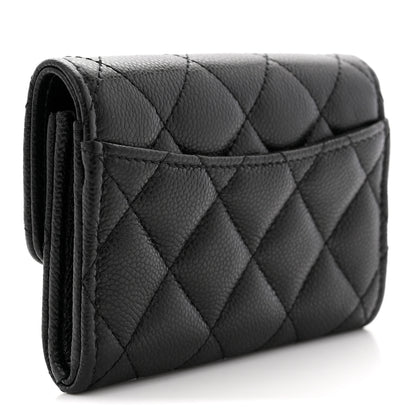 Chanel Caviar Quilted Flap Card Holder Wallet Black 3 of 8