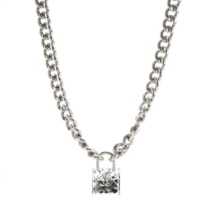 Chanel Pearl Lucite CC Padlock Necklace Silver 1 of 3