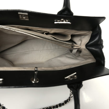 Chanel Aged Calfskin Quilted Be CC Tote Black 8 of 12