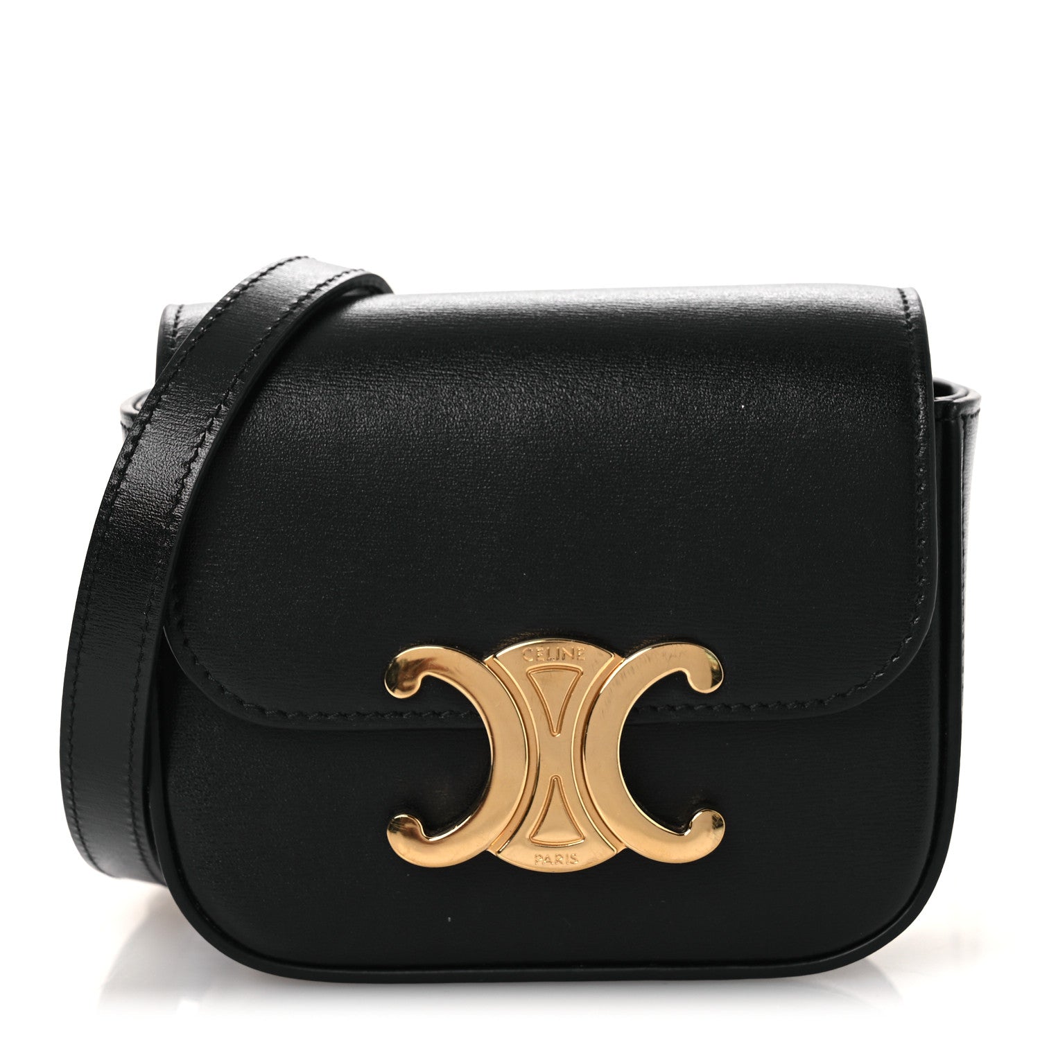 Celine Shiny Calfskin Mini Triomphe Black 1 of 11