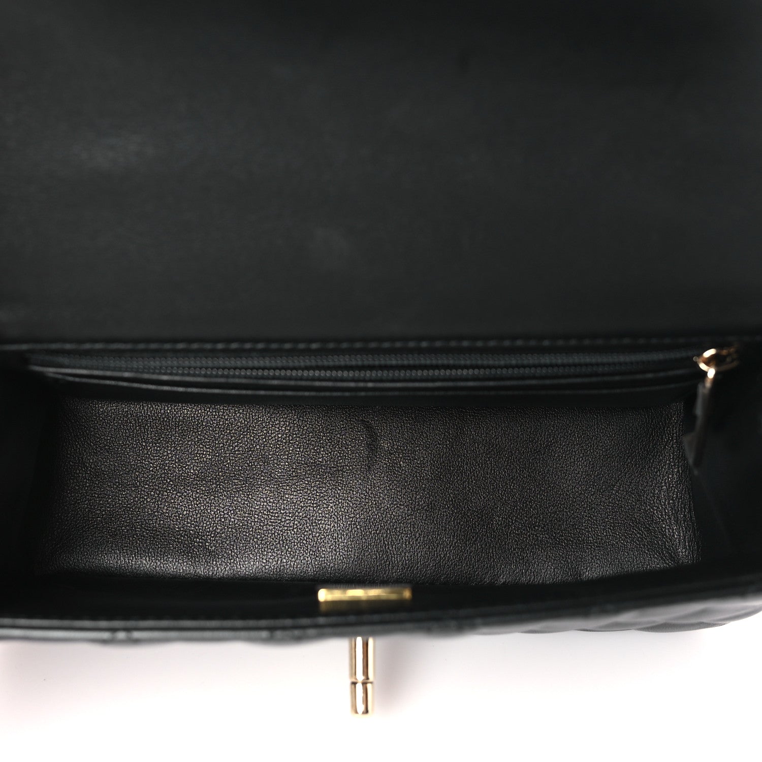 Chanel Lambskin Quilted Mini Top Handle Rectangular Flap Black 5 of 10
