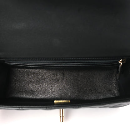 Chanel Lambskin Quilted Mini Top Handle Rectangular Flap Black 5 of 10