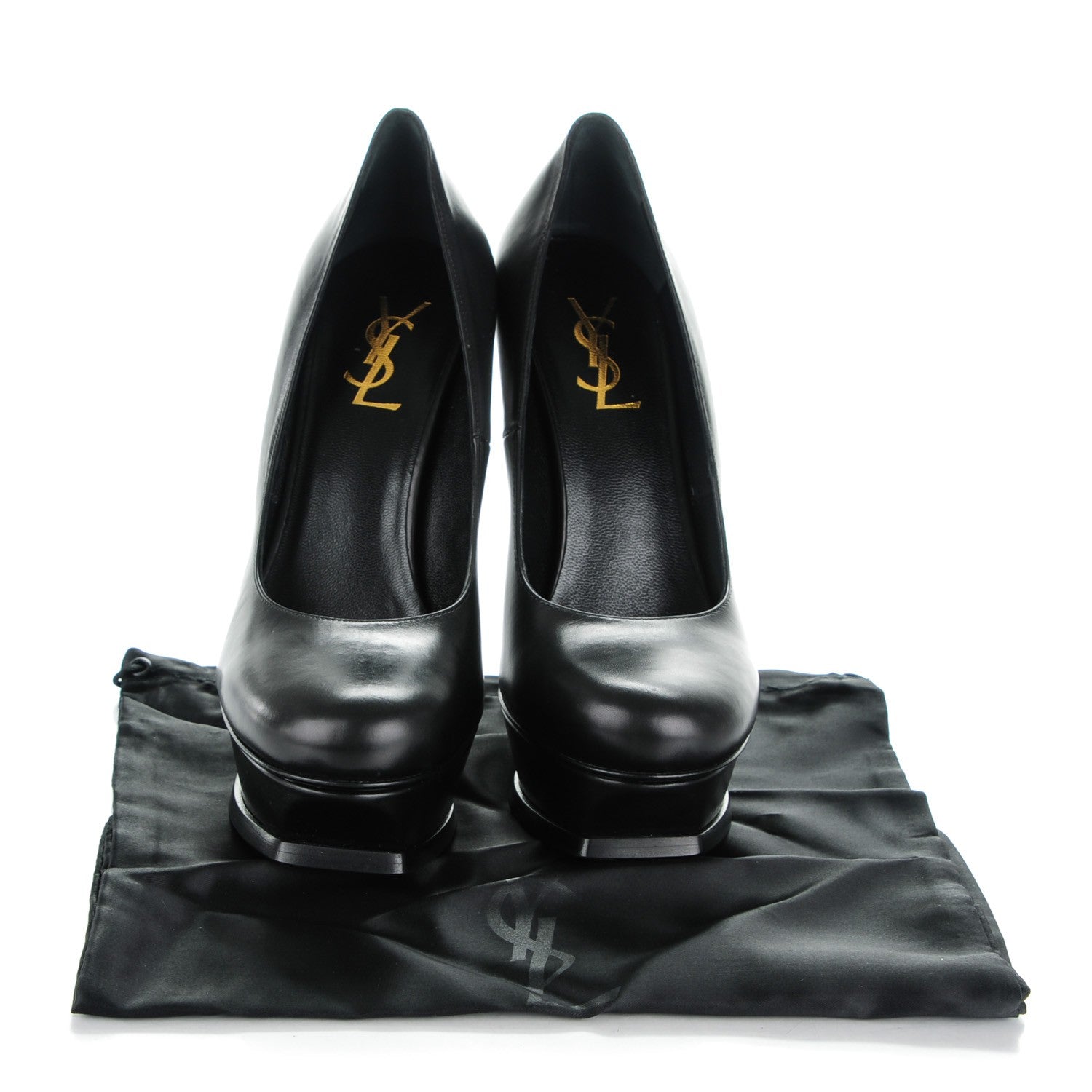 Saint Laurent Calfskin Tribtute 105 Platform Pumps 39 Nero Black 9 of 9