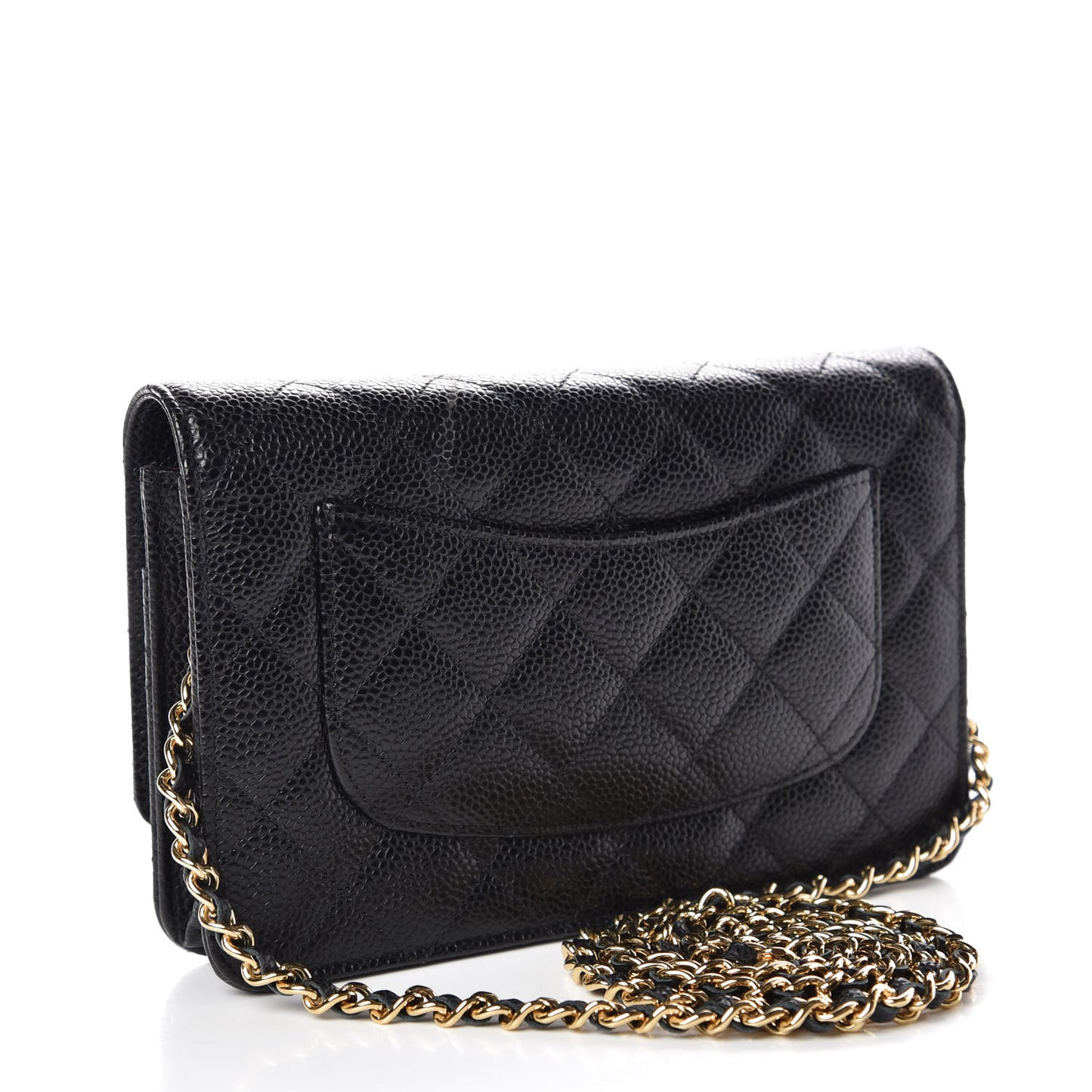 Caviar Quilted Wallet On Chain WOC Black
