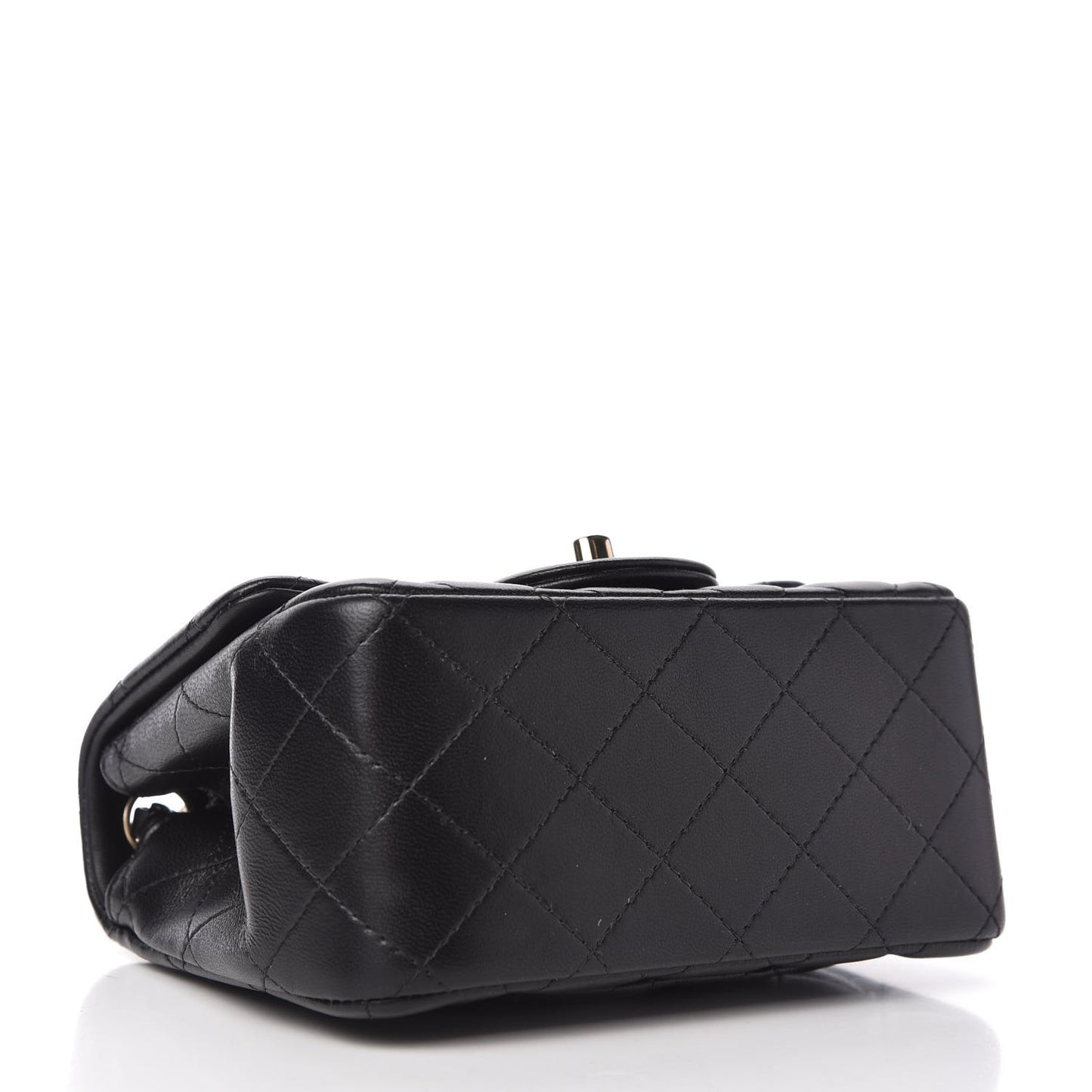 Lambskin Quilted Mini Square Flap Black