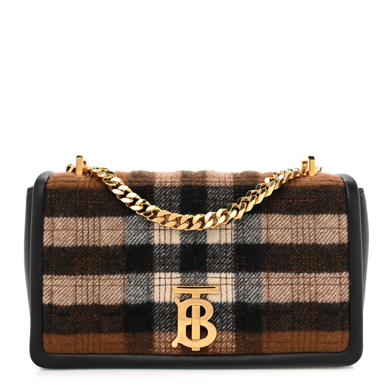 Burberry Check Cashmere Small Lola Bag Black 1 of 10