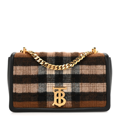 Burberry Check Cashmere Small Lola Bag Black 1 of 10