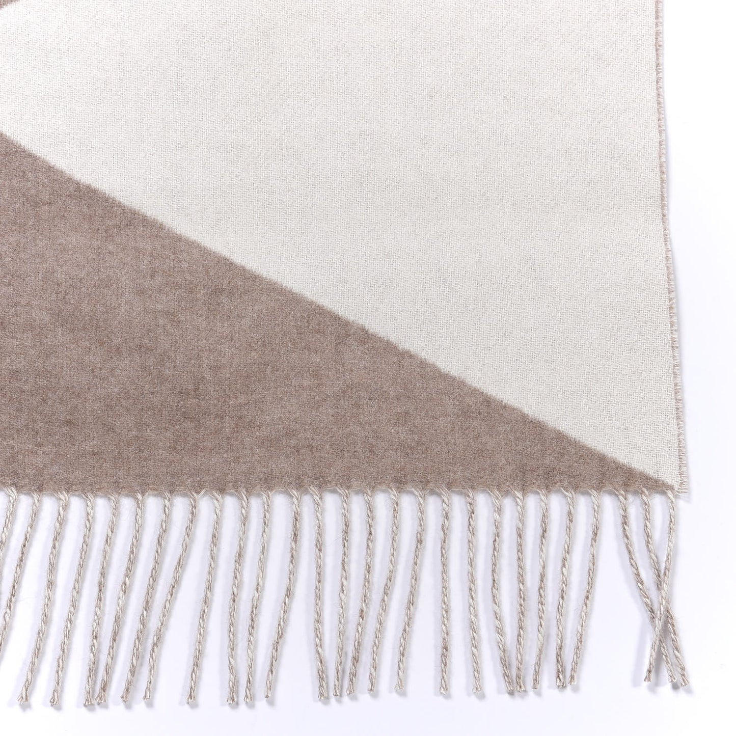 Cashmere Casaque Zig Zag Muffler Etoupe Ivory