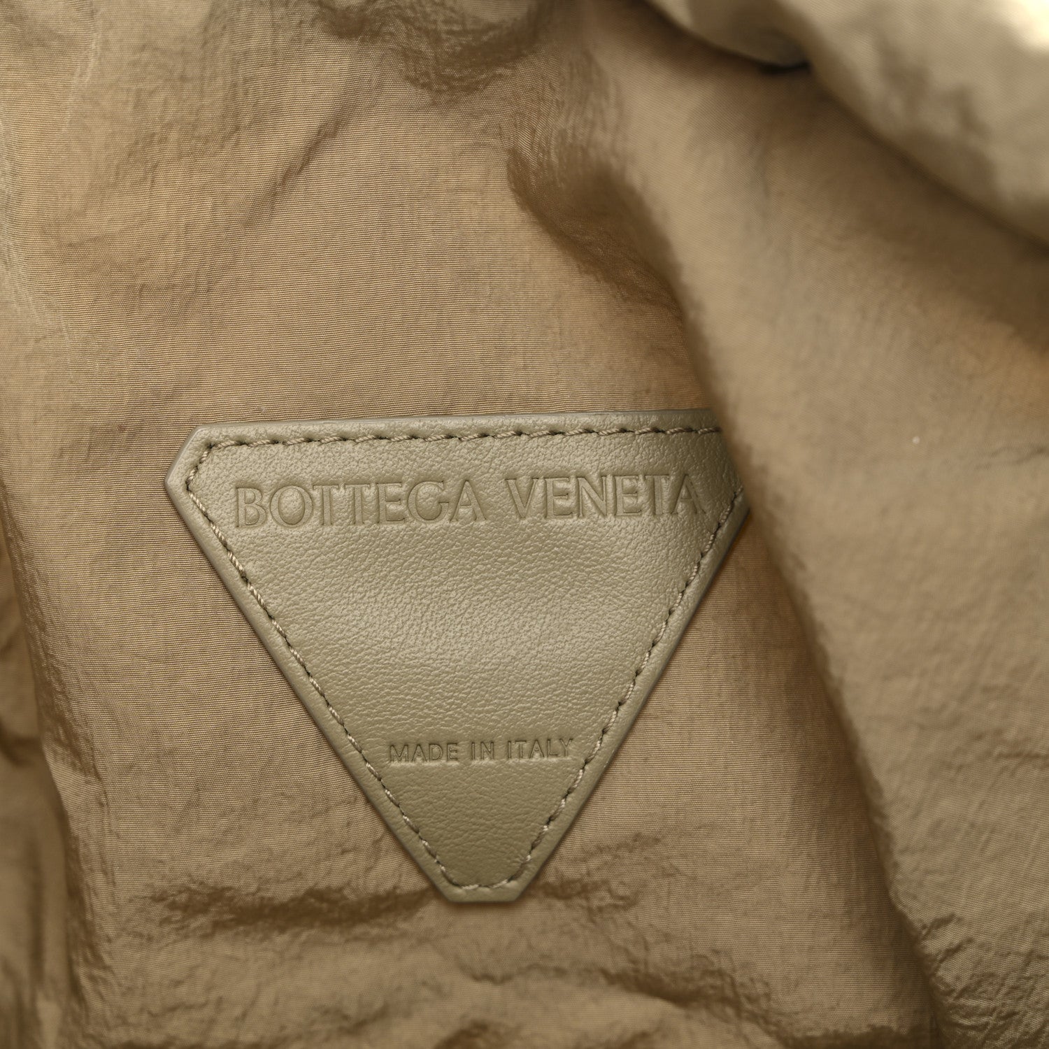 Bottega Veneta Calfskin The Point Weave Triangle Bag Taupe Grey 8 of 13
